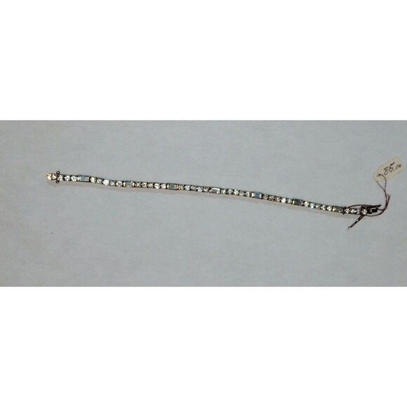 Gold Vermeil Crystal Tennis Bracelet - Picture 4 of 6